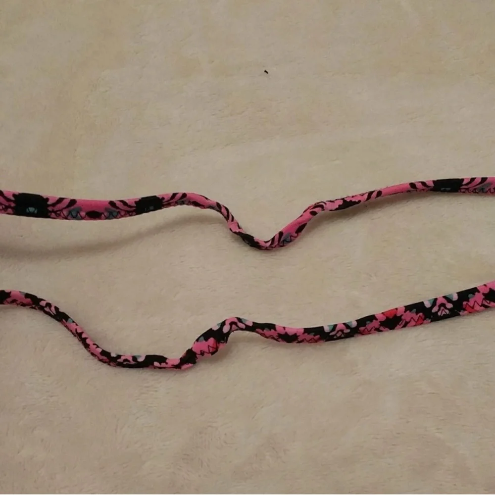 Aeropostale Pink and Black Patterned Bikini Top